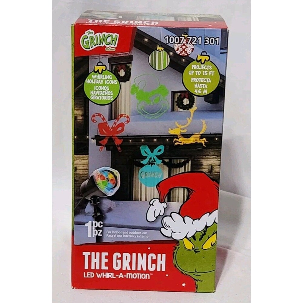 Christmas The Grinch LED Whirl A Motion Static Light Show Projects 15 FT GEMMY